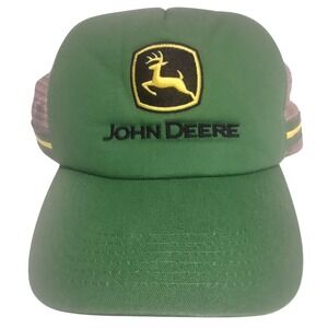 John Deere Green Trucker Hat Mesh‎ Snapback Cap Logo One Size